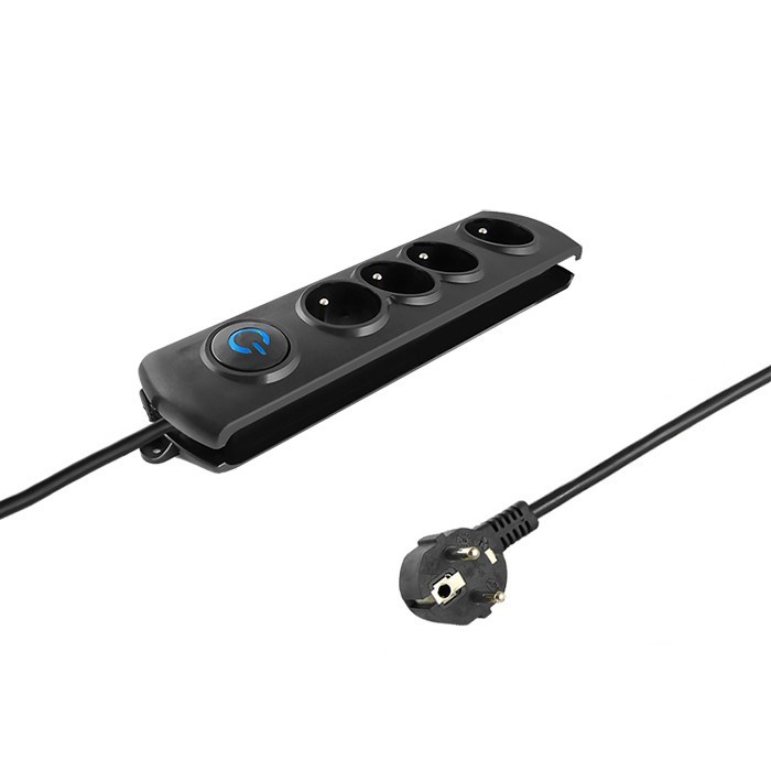 Zaštita od prenapona QOLTEC 50104 4 AC utičnice 230 V 1.5 m crna boja-0