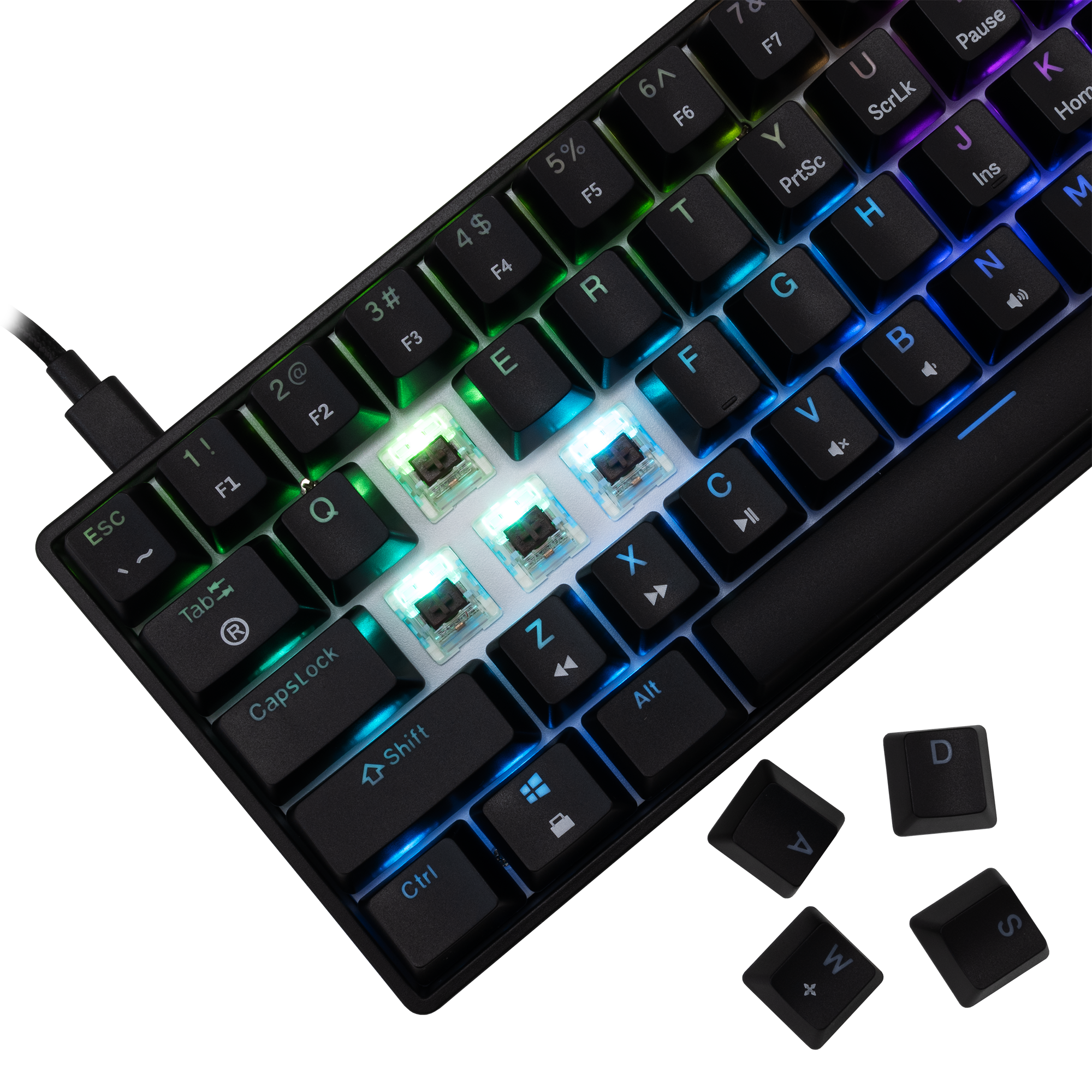 White Shark KEYBOARD GK-004132 SHINOBI-2 Black - Mechanical / HR- BROWN SW.-19