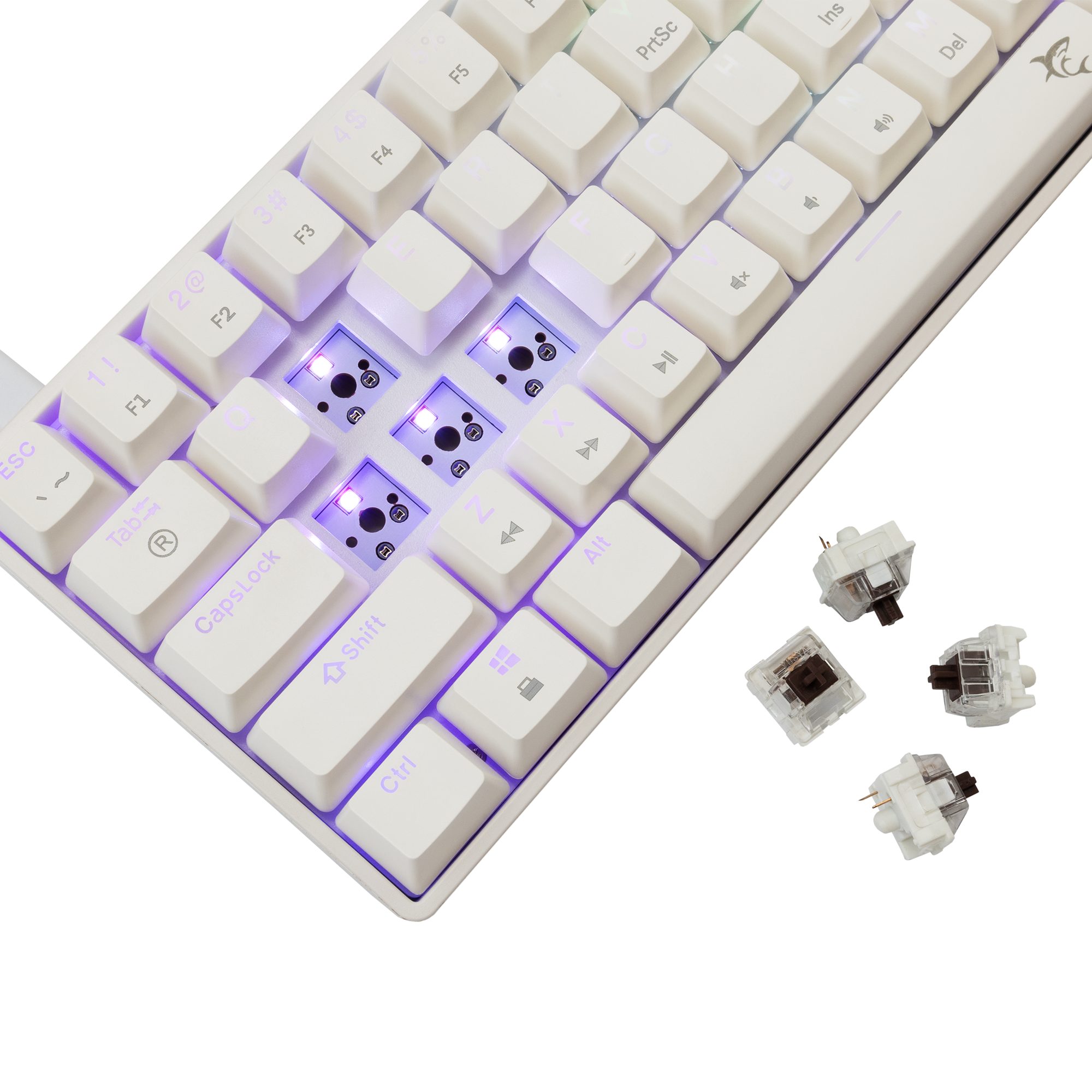 White Shark KEYBOARD GK-004232 SHINOBI-2 White - Mechanical / HR- BROWN SW.-18