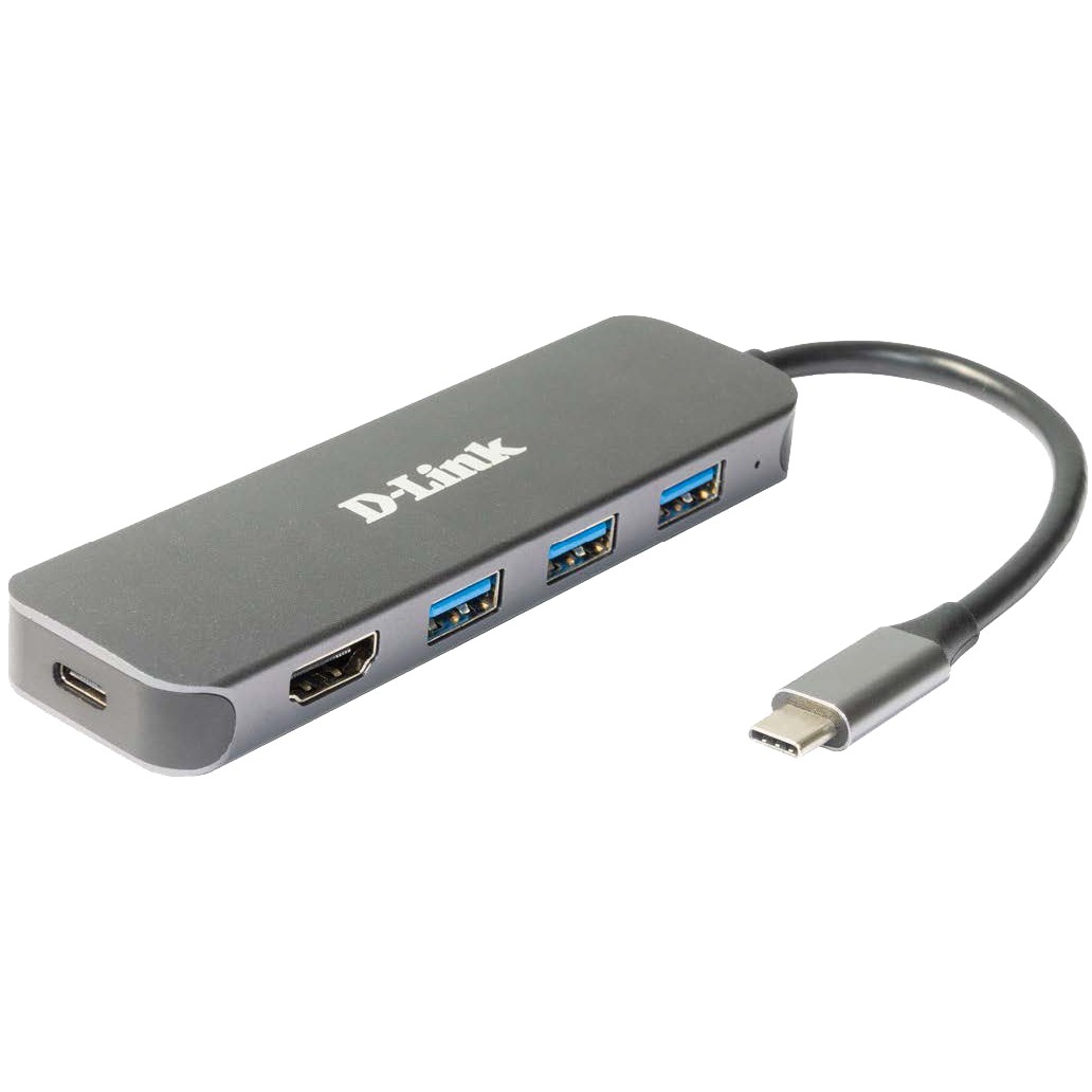 USB-C Hub D-LINK DUB-2333 (5-u-1, HDMI, Power Delivery)-0