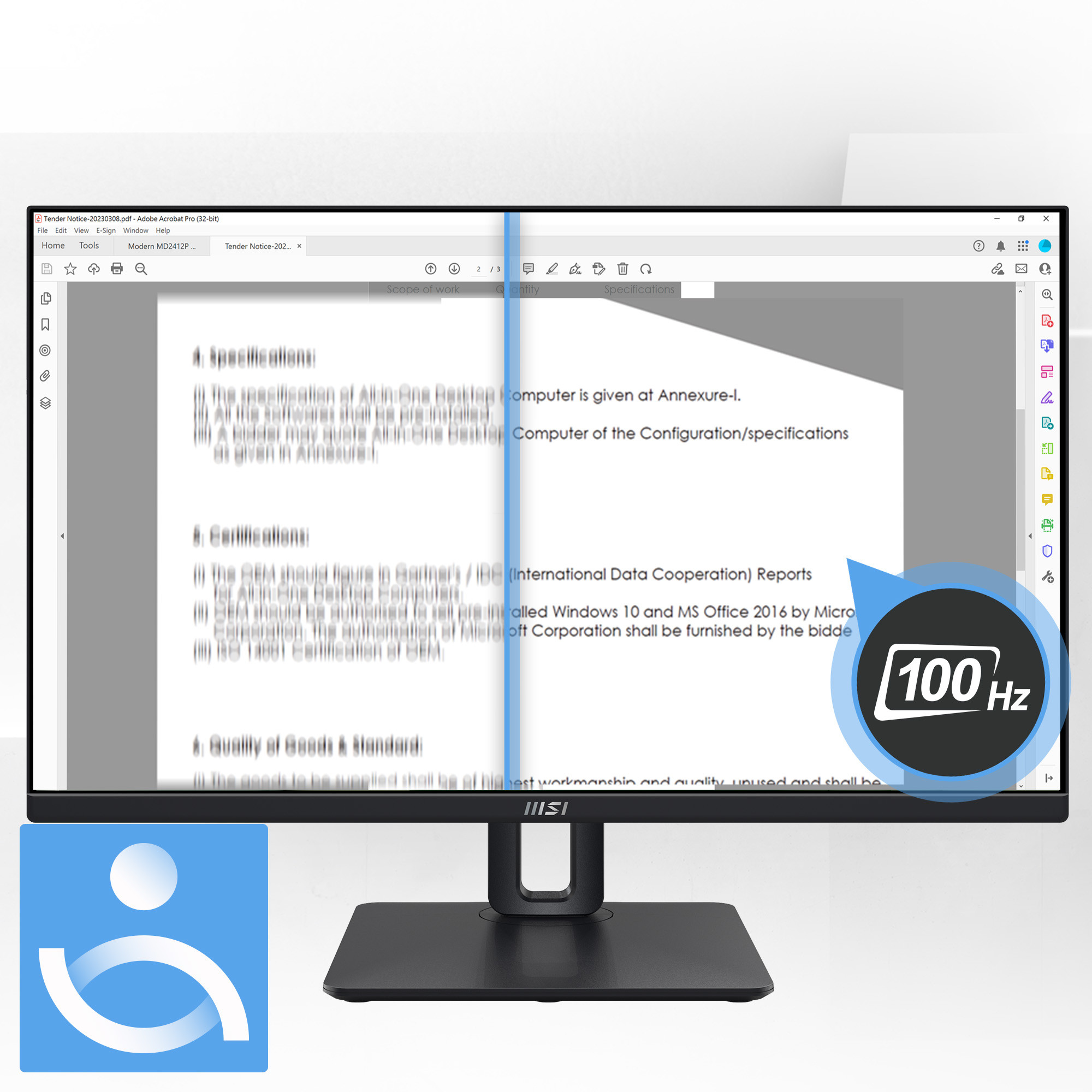 Monitor MSI PRO MP245PG 24 Inch FHD (1920 x 1080, 100Hz, IPS, 1ms)-16
