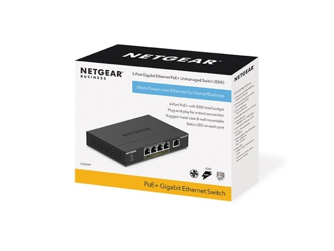 Switch NETGEAR GS305PP Unmanaged Gigabit Ethernet Power over Ethernet (PoE) crna boja-5
