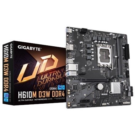 Matična ploča GIGABYTE H610M D3W DDR4 (Podržava 14. Gen. Intel Core CPU, do 3200MHz DDR4, 1xPCIe 3.0 M.2, 1GbE LAN, USB 3.2 Gen 1)-2