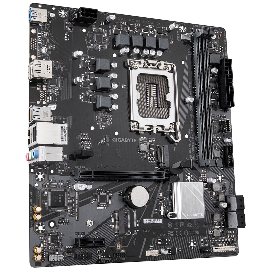 Matična ploča GIGABYTE H610M D3W DDR4 (Podržava 14. Gen. Intel Core CPU, do 3200MHz DDR4, 1xPCIe 3.0 M.2, 1GbE LAN, USB 3.2 Gen 1)-0