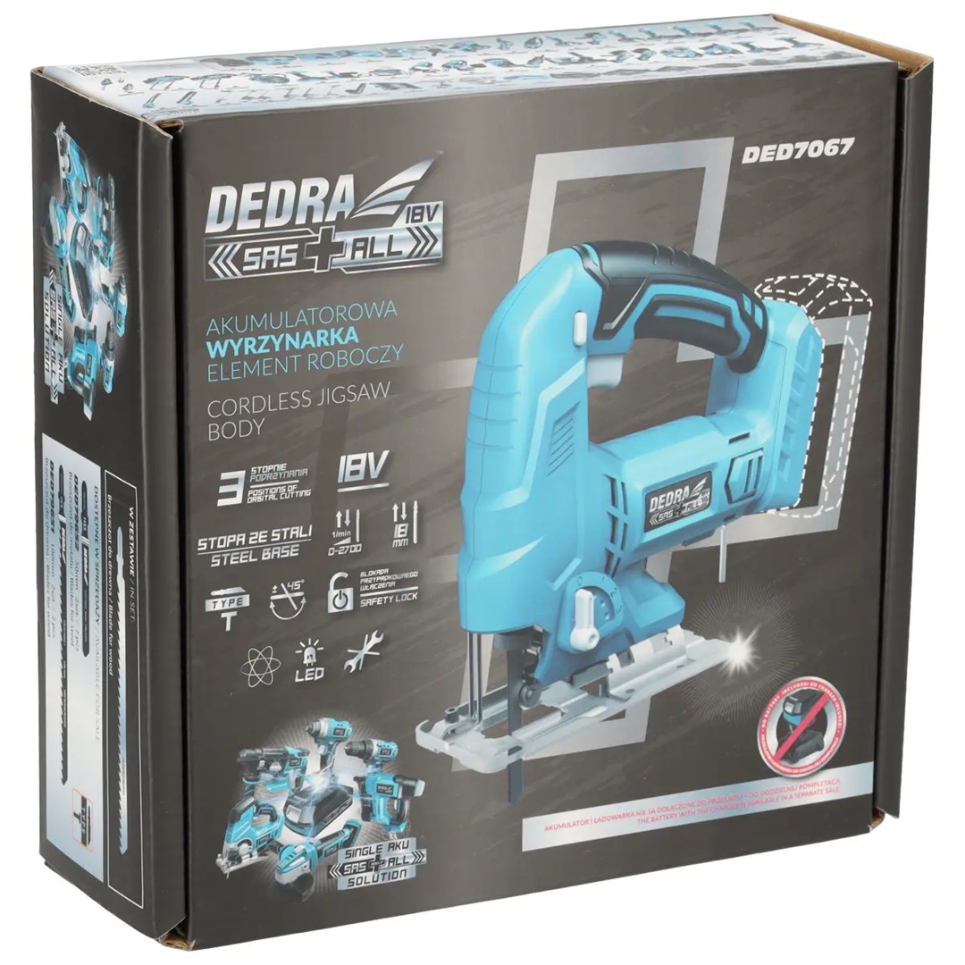 Akumulatorska ubodna pila DEDRA DED7067 (18V, 80mm, bez baterije)-0