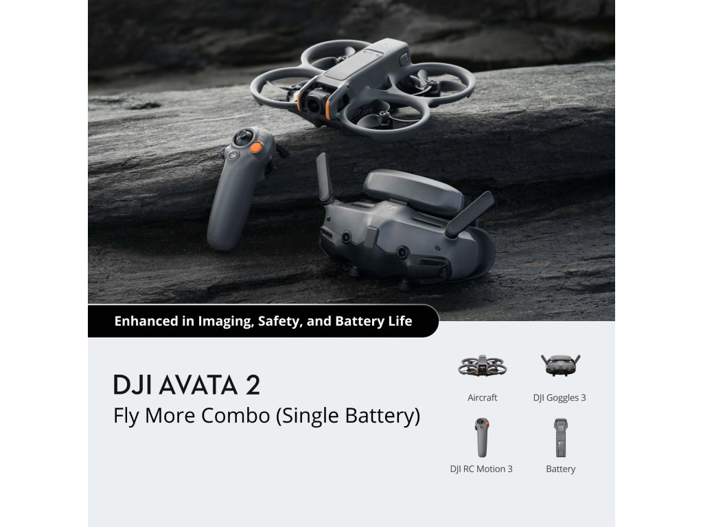 Dron DJI Avata 2 Fly More Combo (Single Battery) (1/1.3" CMOS, 4K HDR, do 23 min leta, 46 GB, crna boja)-1
