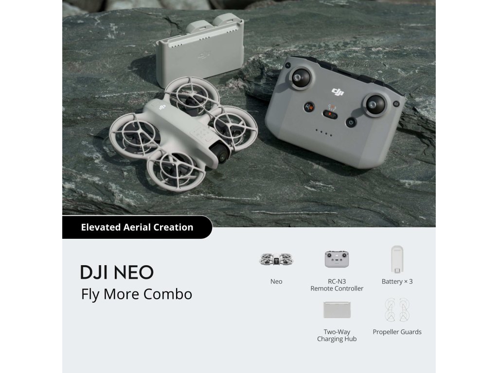 Dron DJI Neo Fly More Combo DJI RC-N3 (4K kamera, 1-axis gimbal, vrijeme leta do 18 min) bijeli-3