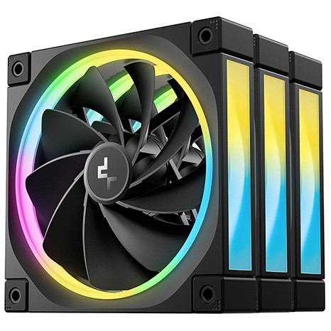 Ventilator za računalno kućište DEEPCOOL FL12R-3 IN 1 (12 cm, Crni, 3 kom)-0