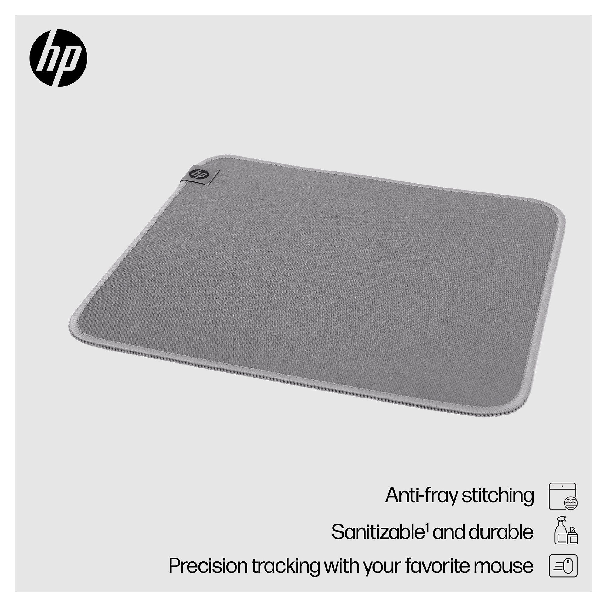 Podloga za miš HP 100 Sanitizable (230 x 200 mm, periva, siva)-5