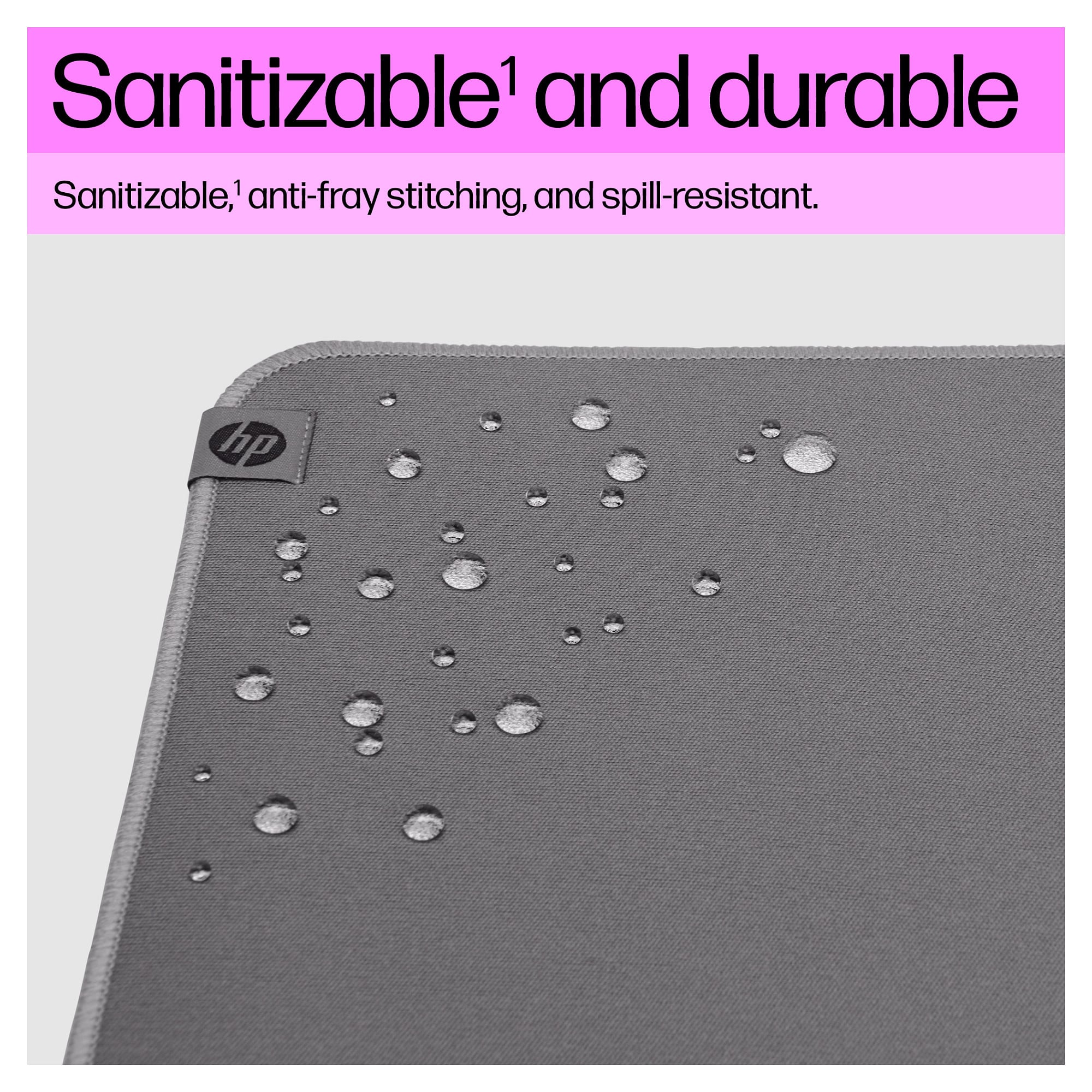 Podloga za miš HP 100 Sanitizable (230 x 200 mm, periva, siva)-6