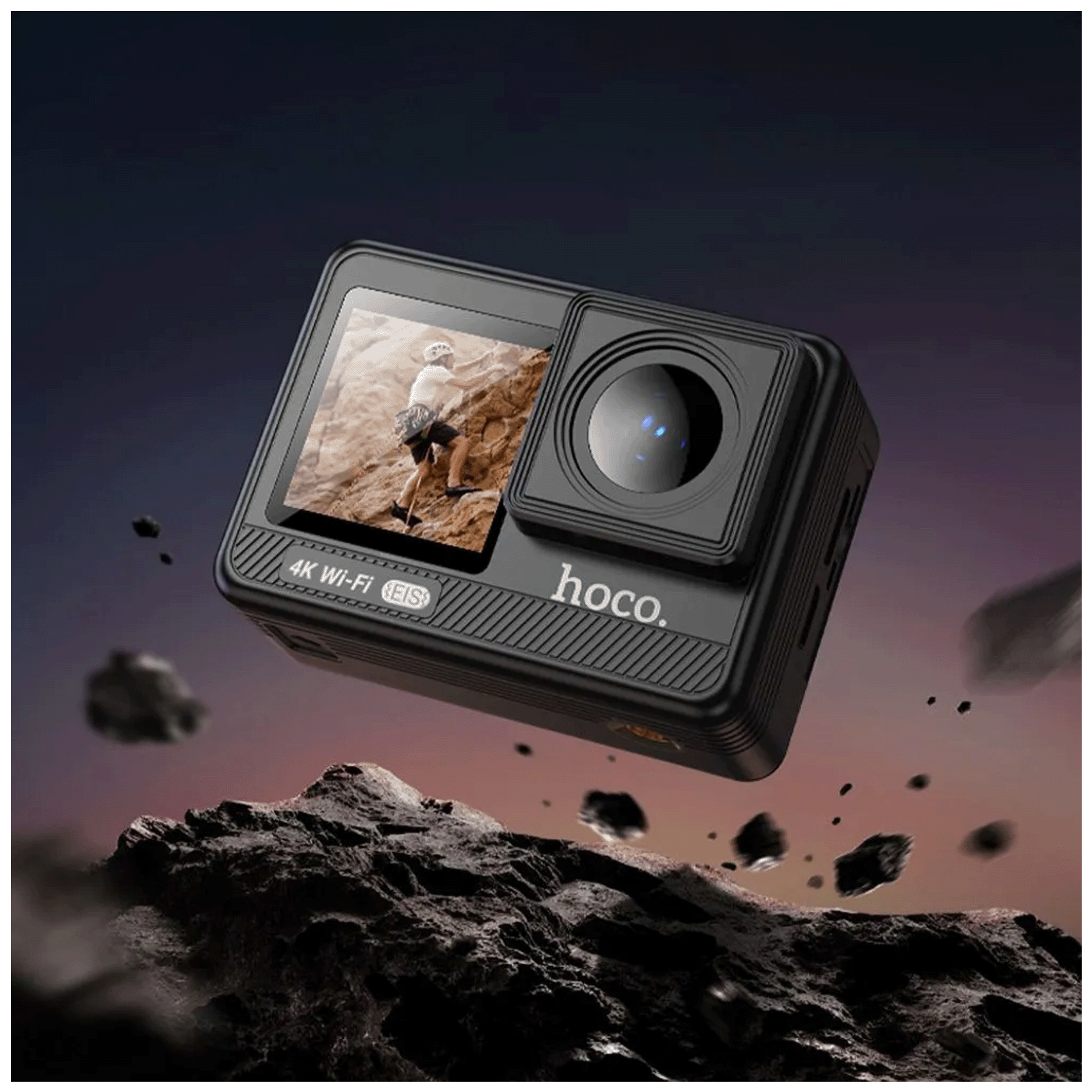 hoco. Sportska kamera, 1.3"/ 2" IPS LCD, 4K UHD, WiFi, microSD - DV102-8