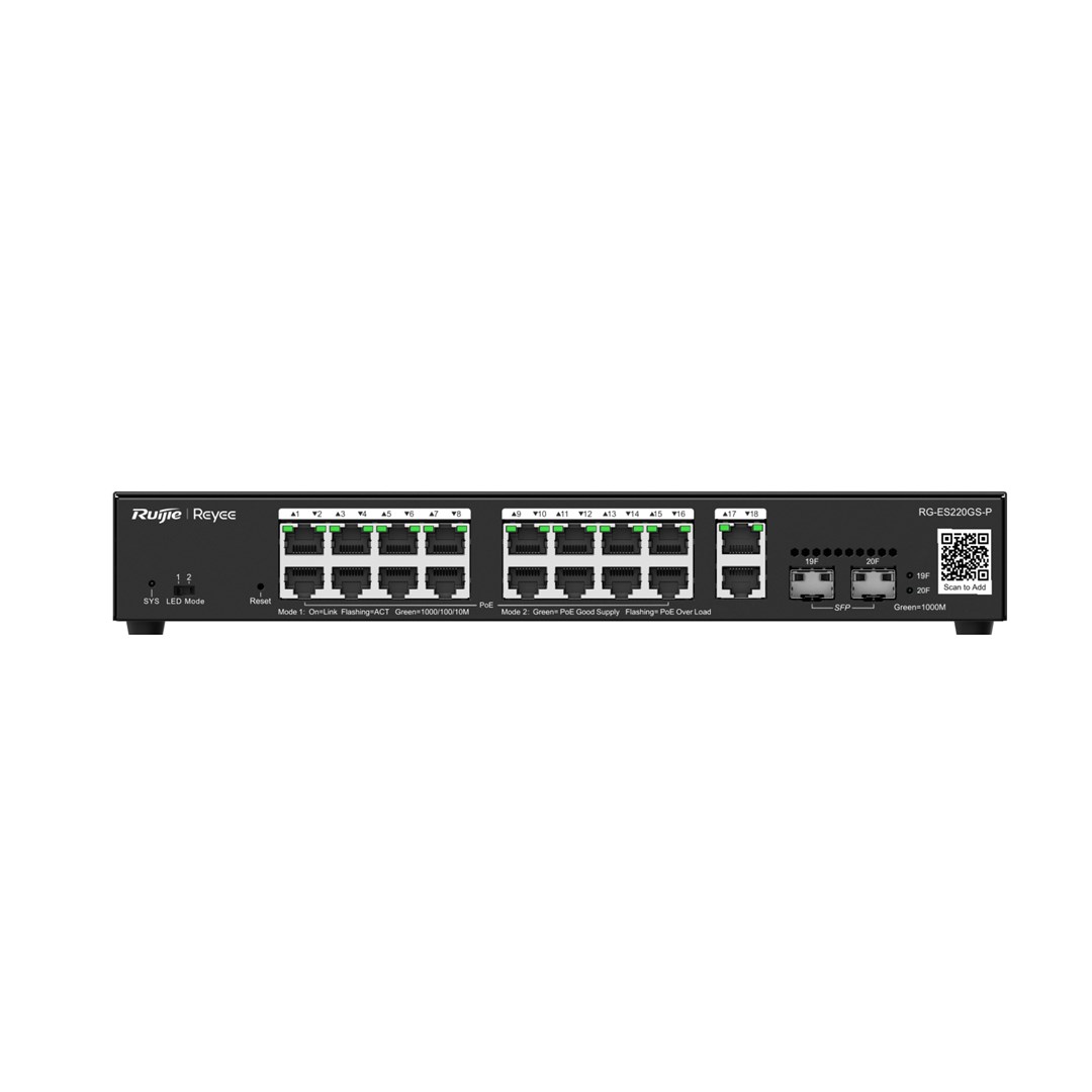 Mrežni preklopnik RUIJIE REYEE RG-ES220GS-P (20-port, gigabit, poe+)