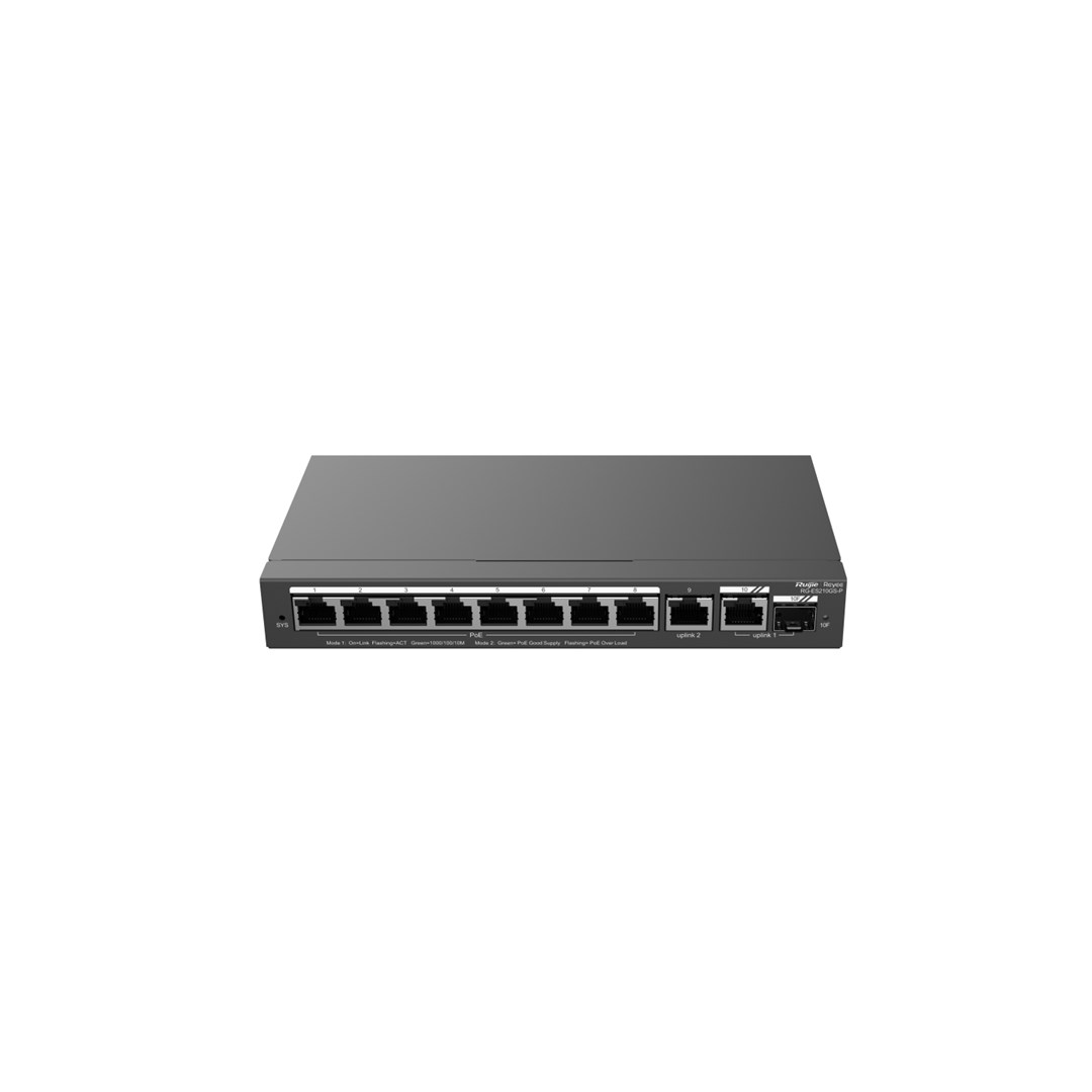 Switch RUIJIE REYEE RG-ES210GS-P (10-port, gigabit, poe, smart)