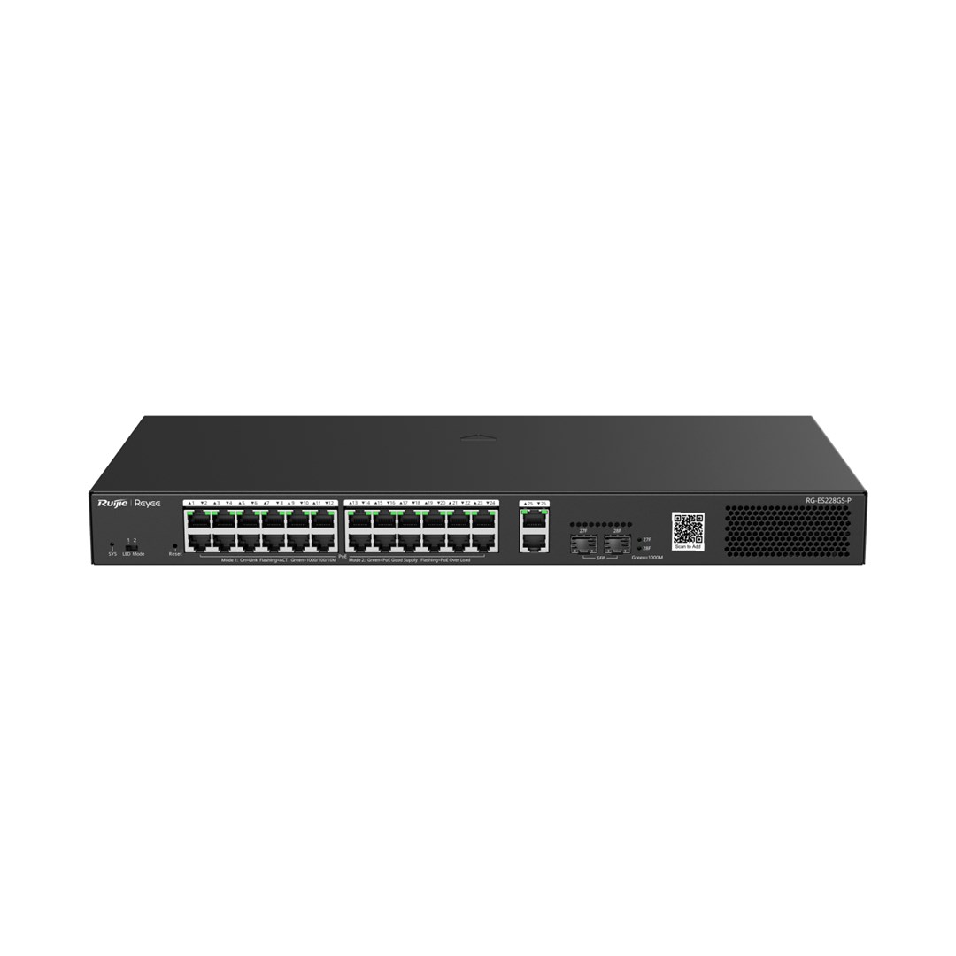 Switch RUIJIE Reyee RG-ES228GS-P (28-port, gigabit, smart, poe+)