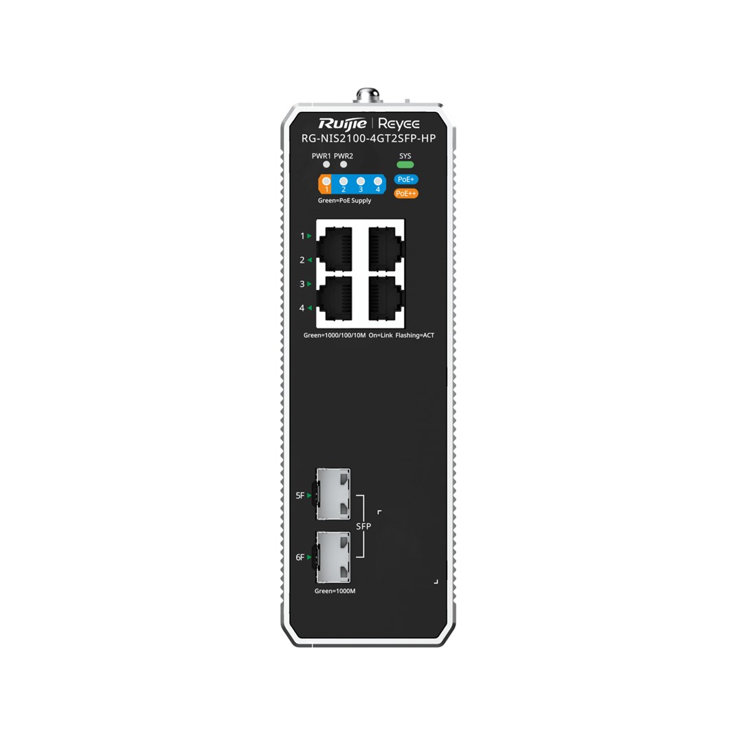 Switch RUIJIE REYEE RG-NIS2100-4GT2SFP-HP (industrijski, 4x gigabit poe+, 2x sfp)-3