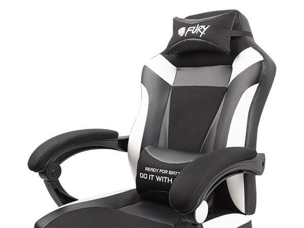 FURY Avenger M+ Universal gaming chair Padded seat Black, White-3