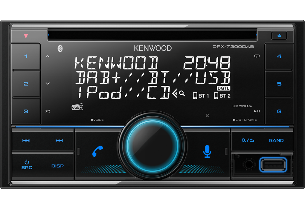 Auto radio KENWOOD DPX-7300DAB (BT, AUX, CD/USB, DAB+, Amazon Alexa ready, kompatibilan s iPhone/iPod)