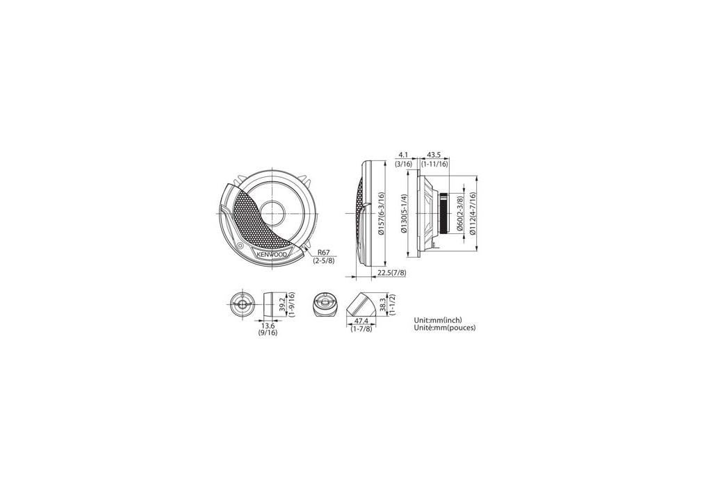 Auto zvučnici KENWOOD KFC-E130P (13 cm, 2-smjerni, 250 W)-2