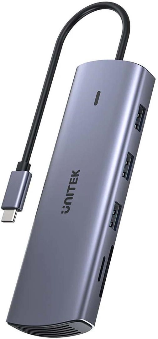 USB-C Hub UNITEK D1028A 9-u-1 (4K HDMI, VGA, Gigabit Ethernet, 3x USB-A, 100W PD)