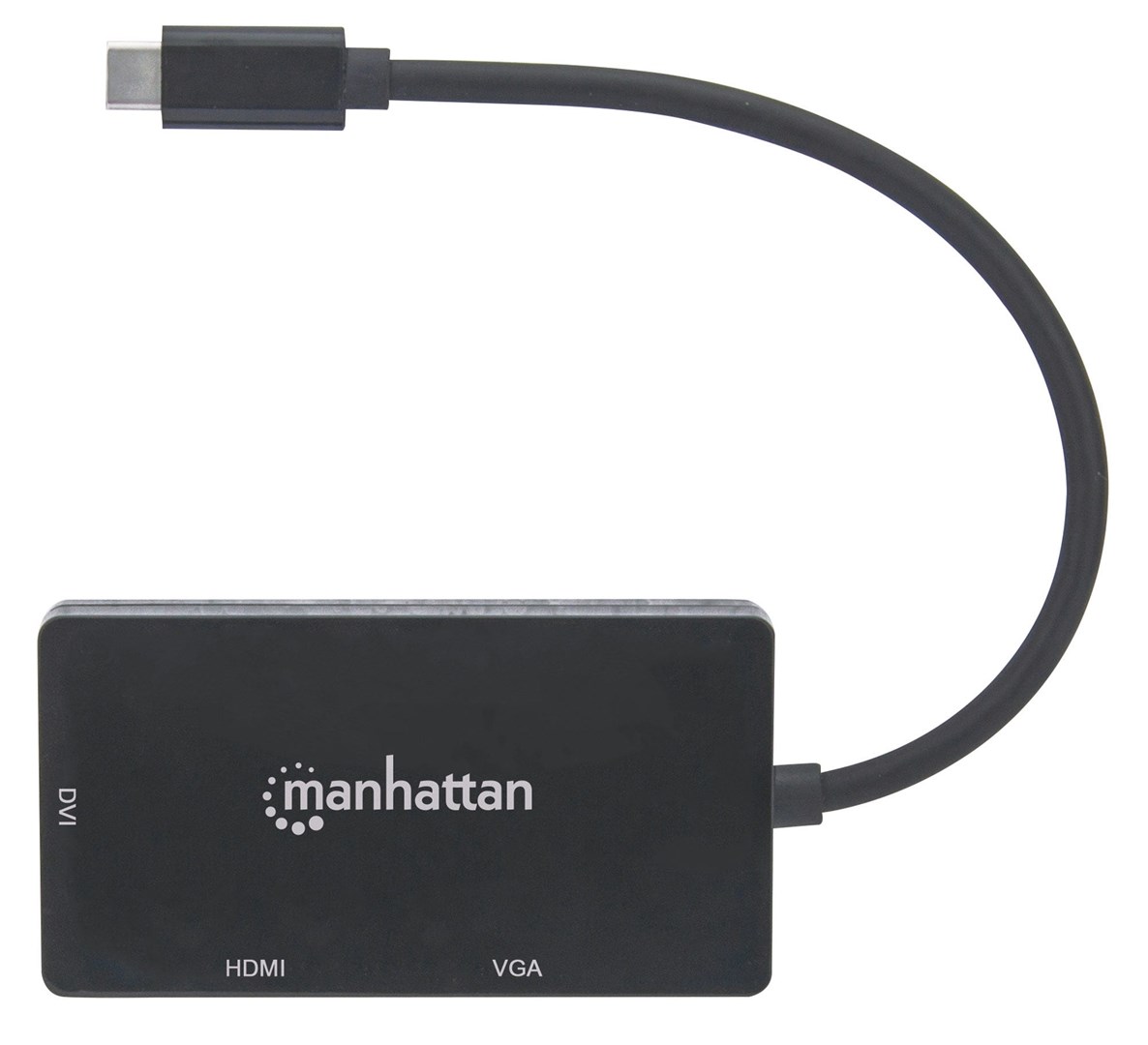 USB-C hub MANHATTAN 3-u-1 (HDMI, DVI-I, VGA, crni)-4