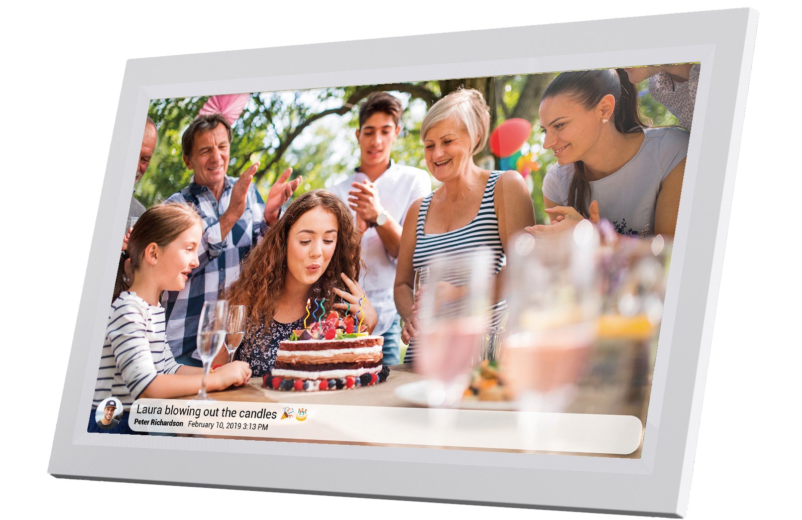 Digitalni foto okvir DENVER PFF-1503 (15.6" IPS Touch, 16 GB, Wi-Fi, FRAMEO) bijeli