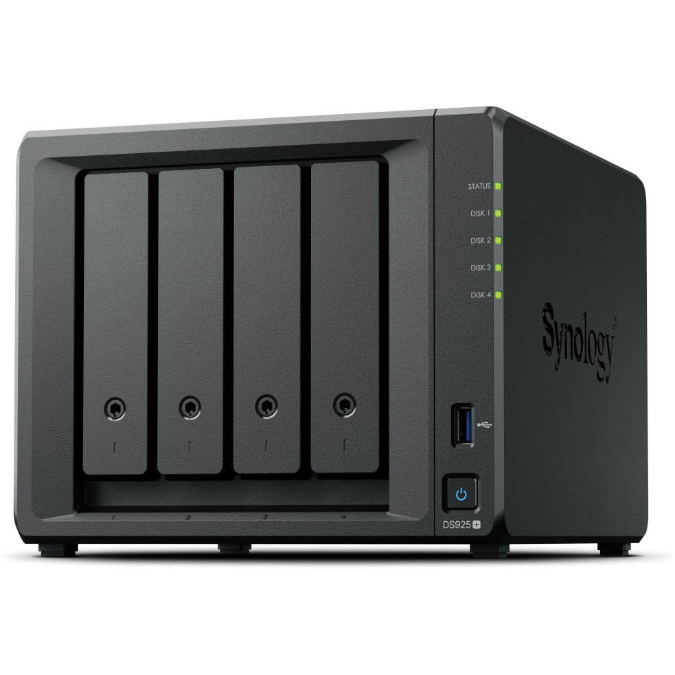 NAS SYNOLOGY DS925+ Tower 4x (3.5" SATA HDD) AMD Ryzer V1500B 4 GB DDR4 ECC SODIMM (max. 32GB)-0