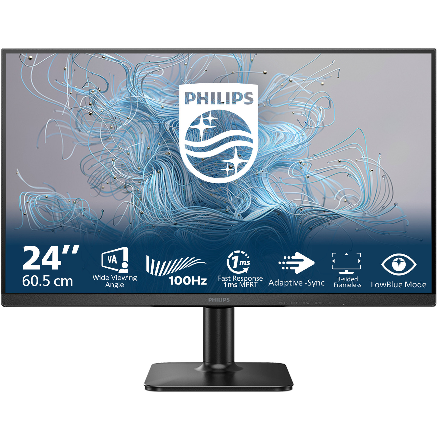 Monitor PHILIPS 1000 series 24E2N1100LB/00 60.5 cm (23.8") 1920 x 1080 pixels Full HD LCD crna boja-0