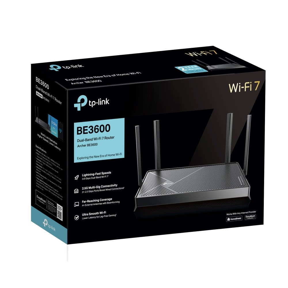 Router TP-LINK Archer BE3600 bežični 2.5 Gigabit Ethernet Dual-band (2.4 GHz / 5 GHz) Crna-3