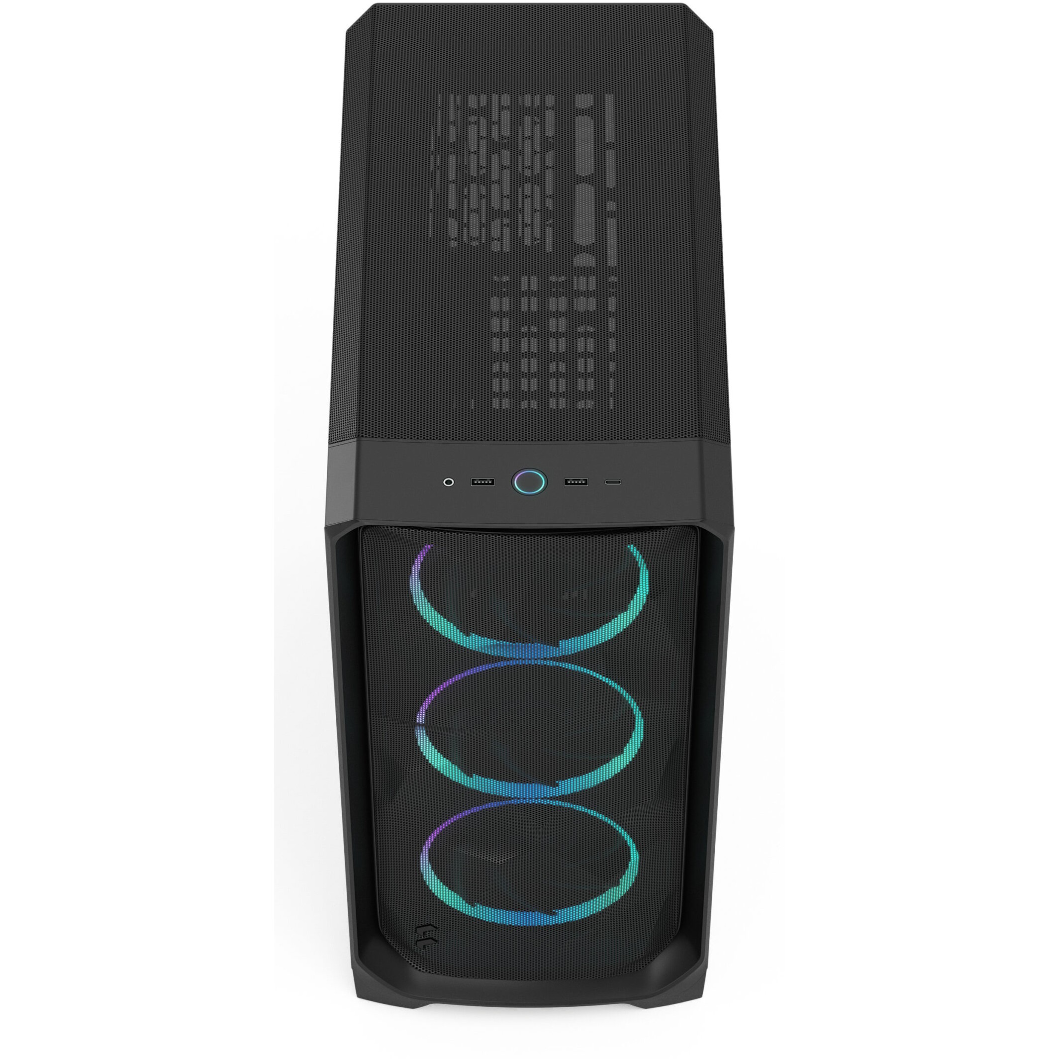 Kućište za računalo FRACTAL DESIGN Meshify 3 Black RGB TG Light Tint (RGB, staklena stranica, crna boja)-10