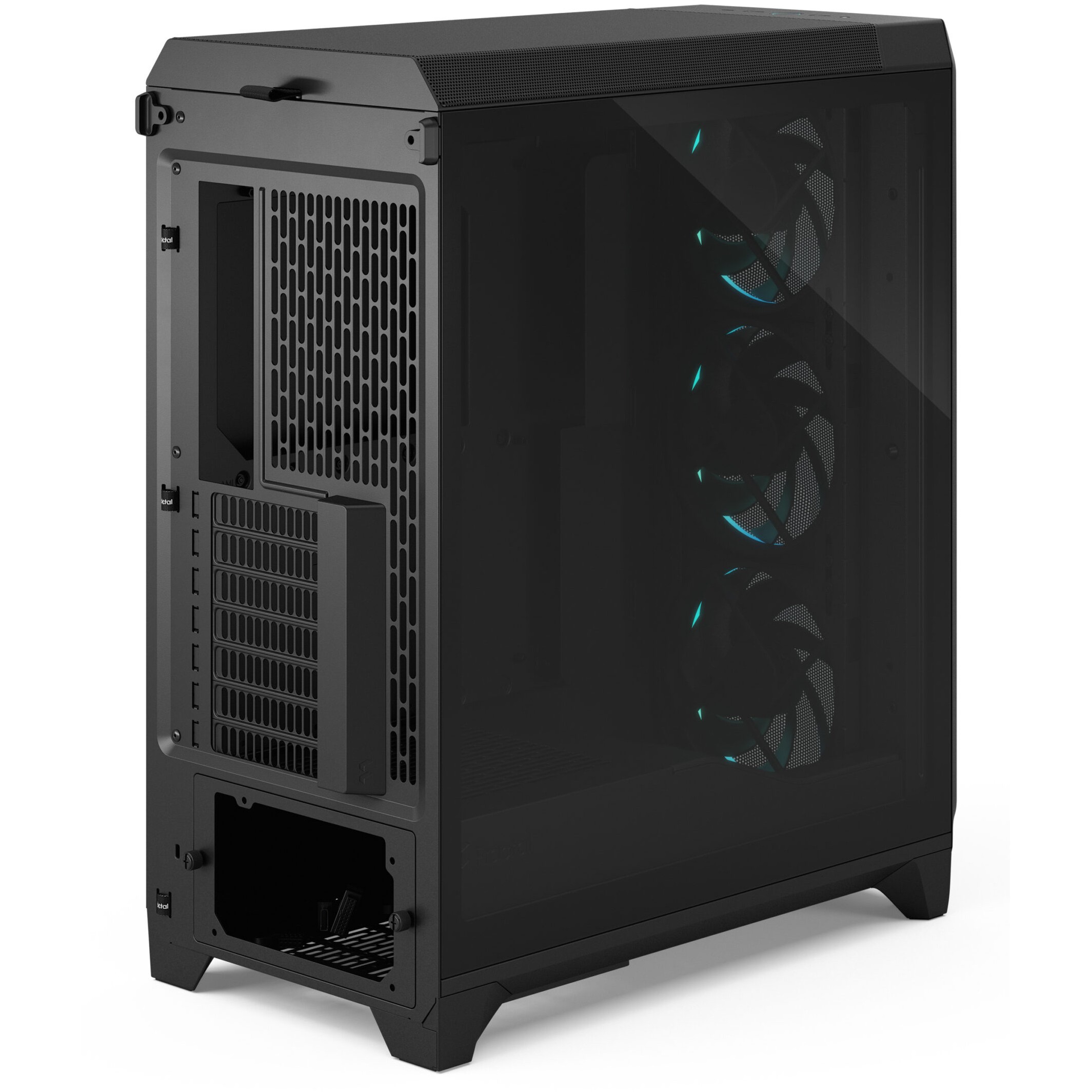 Kućište za računalo FRACTAL DESIGN Meshify 3 Black RGB TG Light Tint (RGB, staklena stranica, crna boja)-14