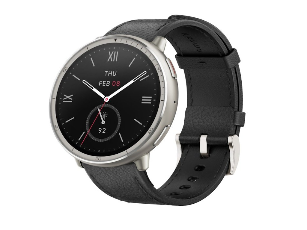 Pametni sat AMAZFIT Active 2 (round) crna koža/crveni silikon