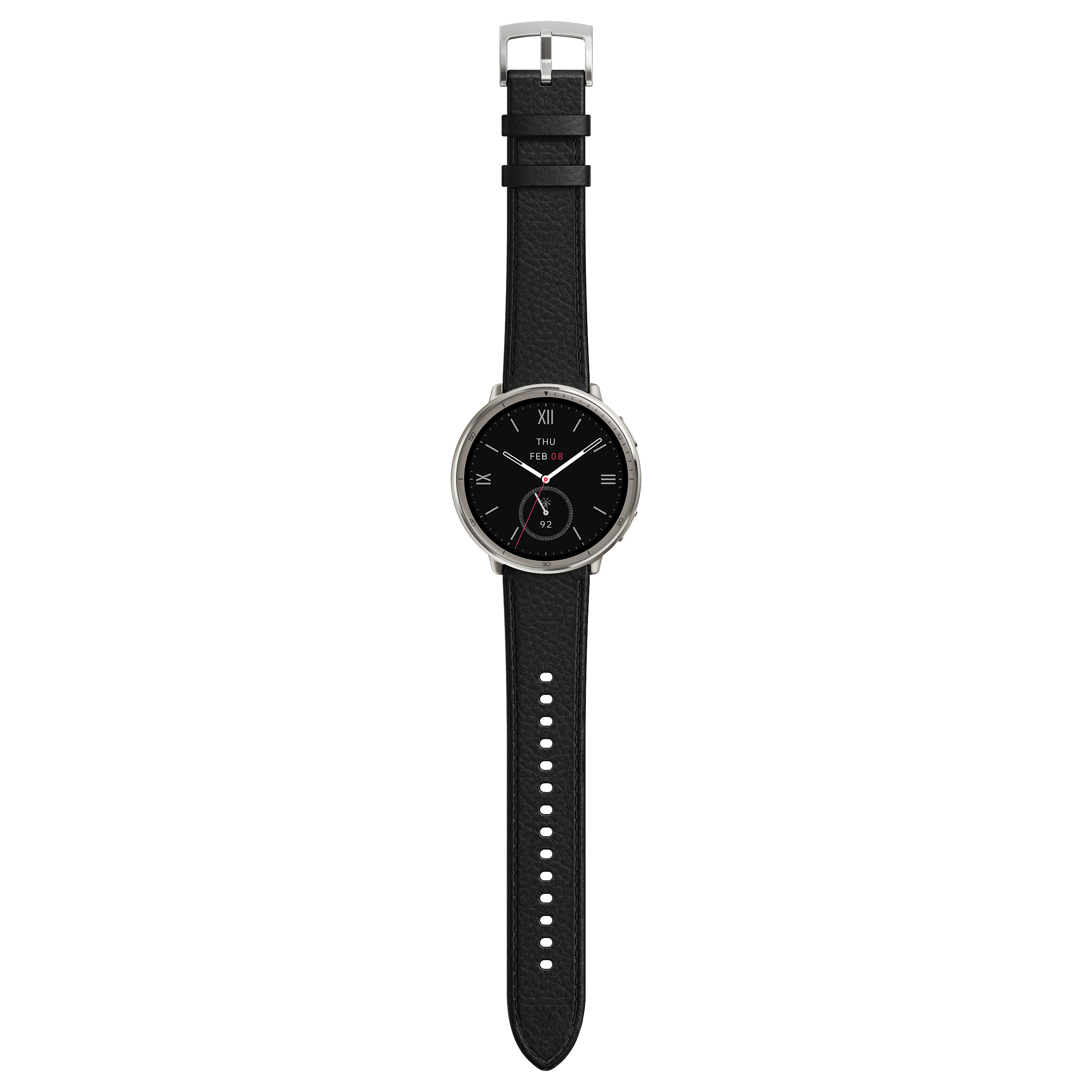 Pametni sat AMAZFIT Active 2 (round) crna koža/crveni silikon-4