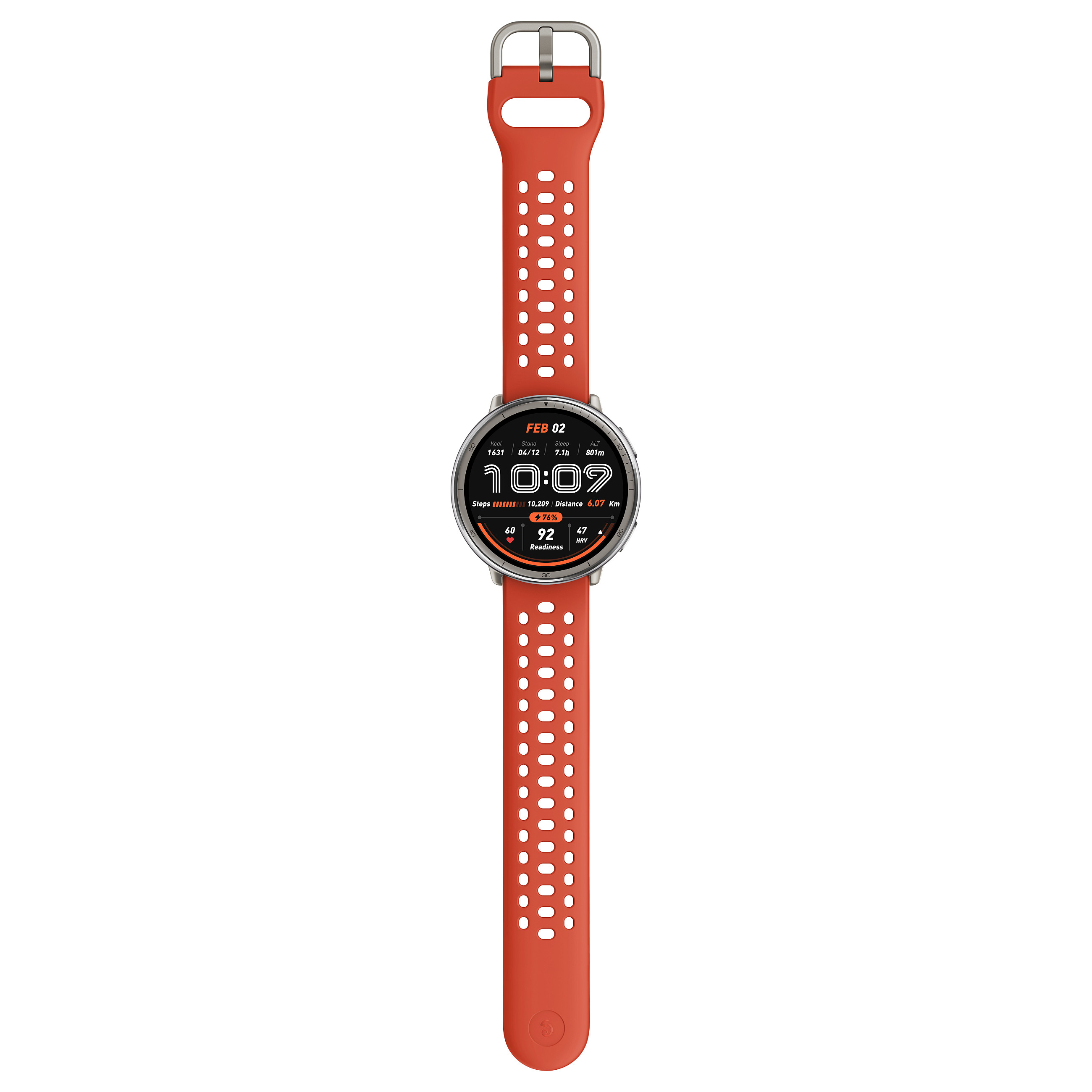 Pametni sat AMAZFIT Active 2 (round) crna koža/crveni silikon-8