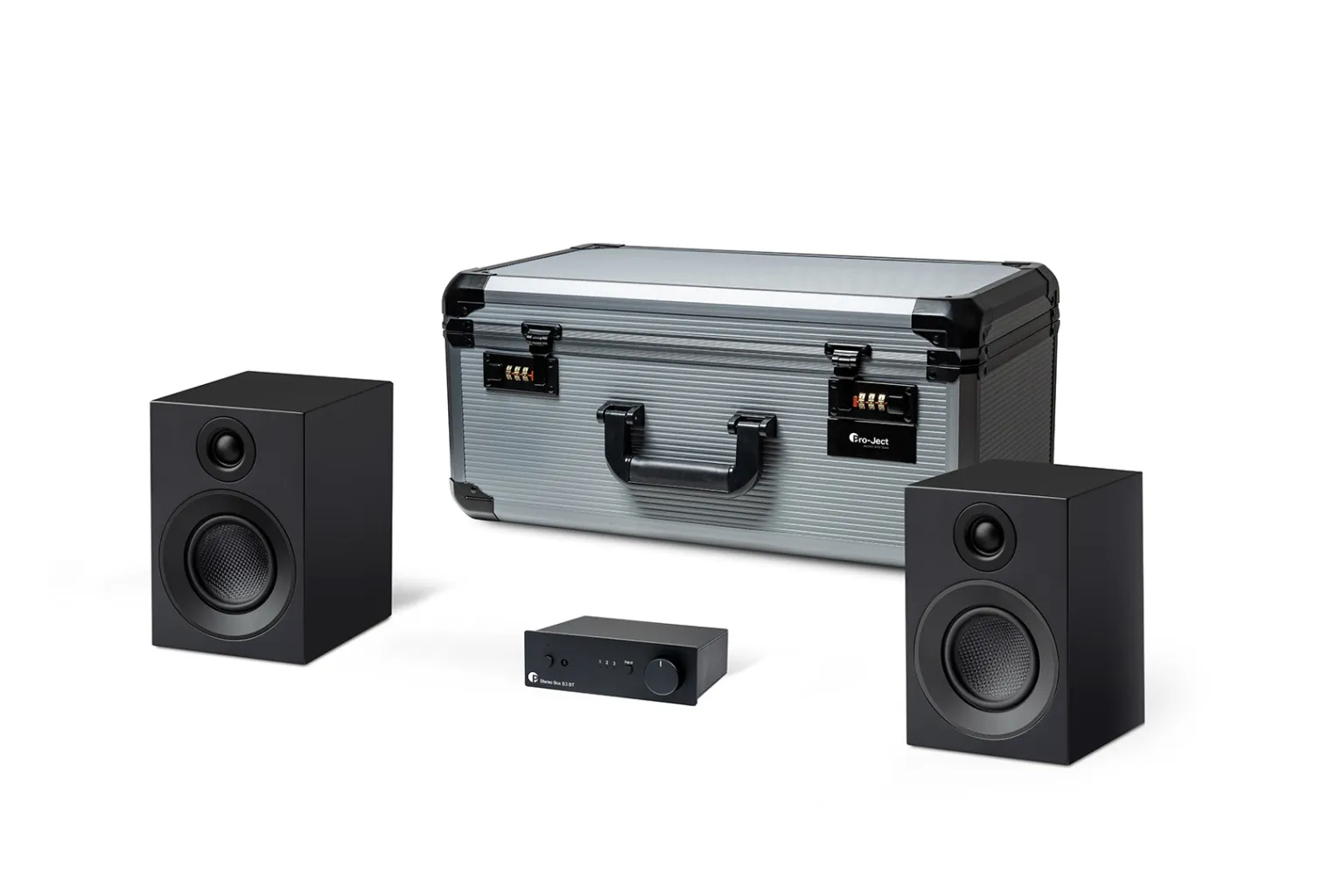 Hi-Fi set PRO-JECT Travel Set (pojačalo, zvučnici, kabeli, podlošci) black, satin black