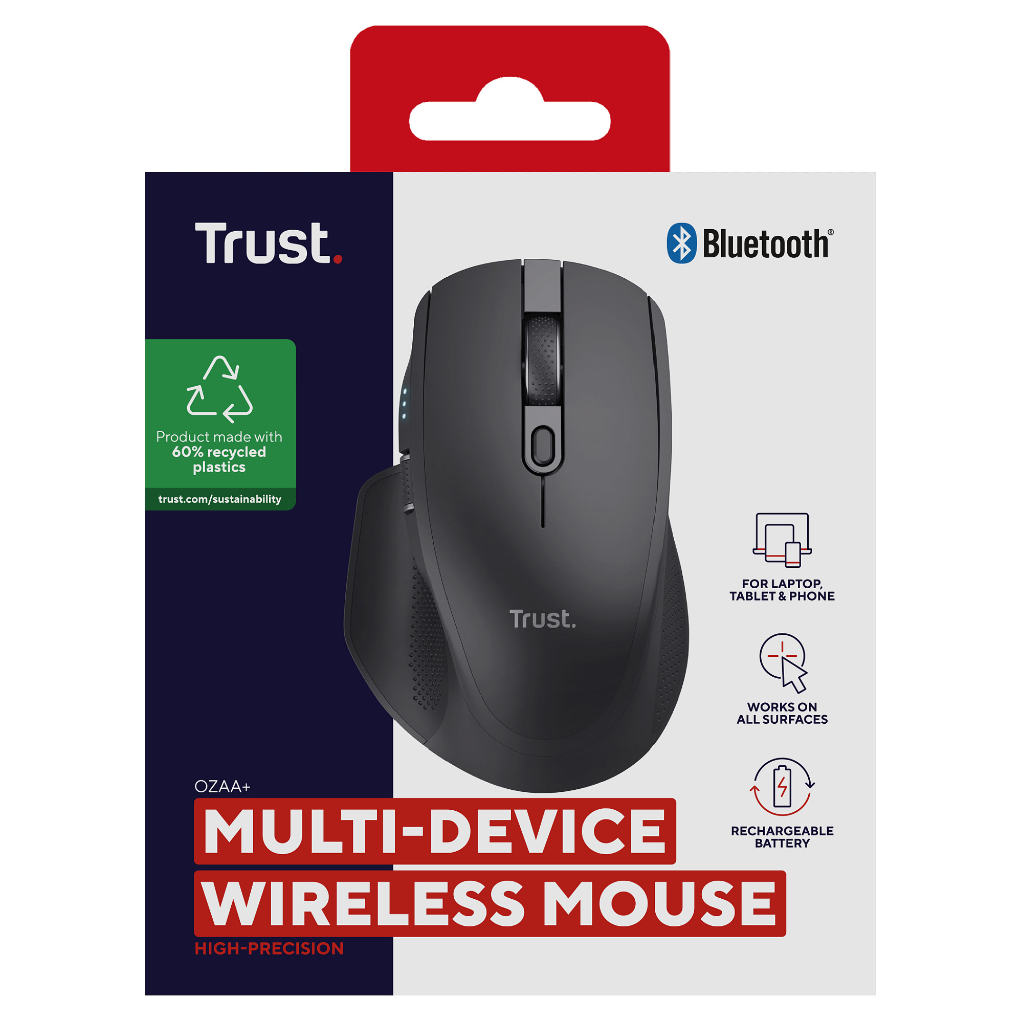 Miš TRUST Ozaa+, 24820, Silent, Multi-Device, Bežični, Punjivi, crni (5 godina jamstva)-13