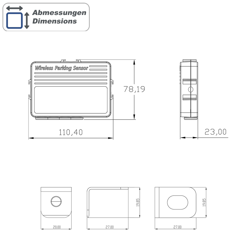 Parking senzor AMPIRE PSI400 (4-smjerni, ugradnja iza branika)-11
