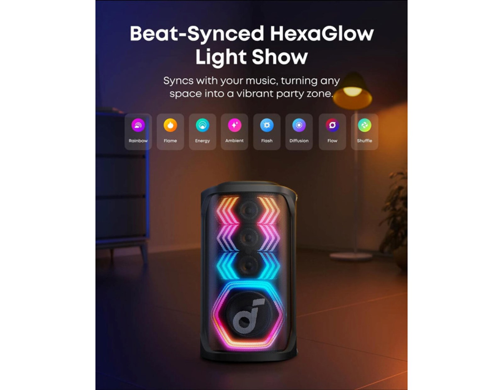 Party zvučnik ANKER Soundcore Rave 3S crni (200W, Bluetooth, IPX4, 12h, AI Karaoke)-5
