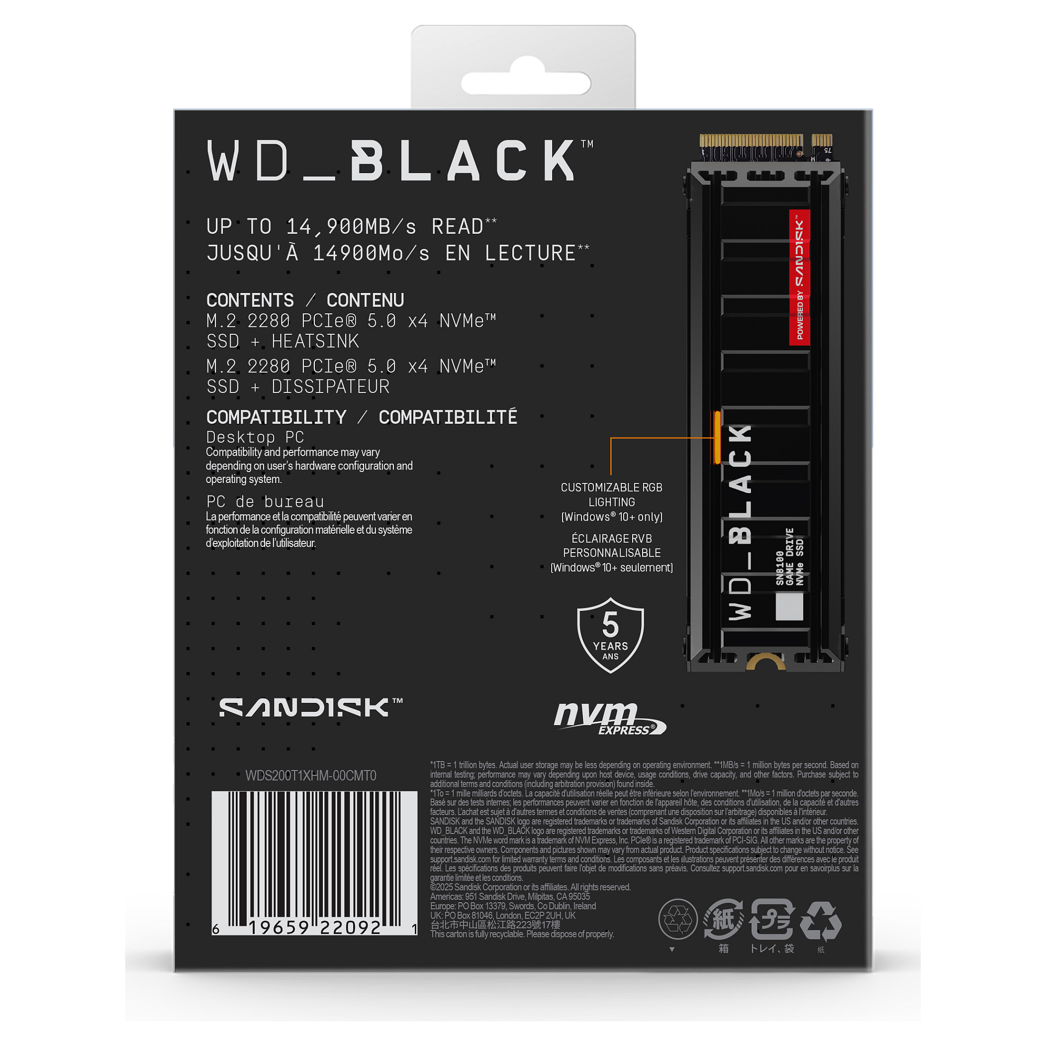 SSD WESTERN DIGITAL WD 2TB Black SN8100 M.2 2280 PCI-E 5.0 NVME 2.0 - KORIŠTENI jamstvo 6 mjeseci-15