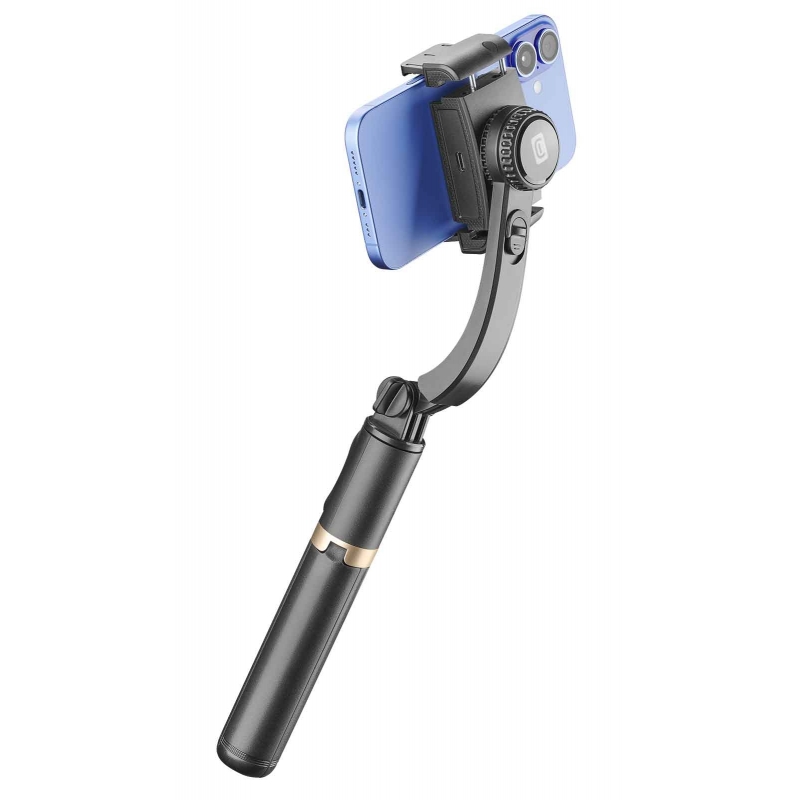 Selfie Stick stabilizator CELLULARLINE, Gimbal, Bluetooth, Black