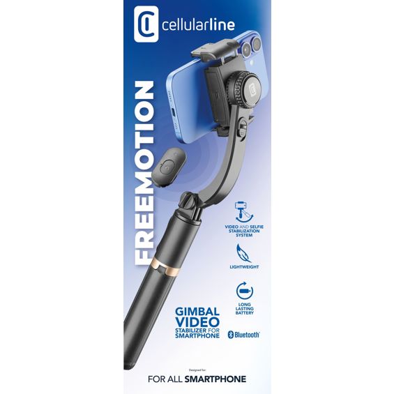 Selfie Stick stabilizator CELLULARLINE, Gimbal, Bluetooth, Black-4