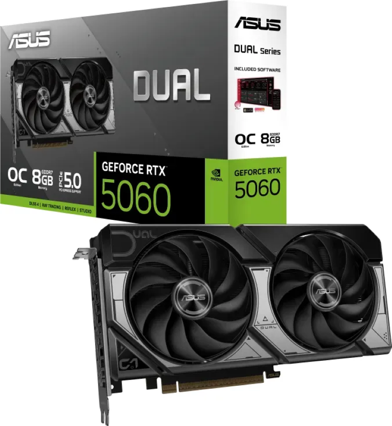 Grafička kartica ASUS Dual GeForce RTX 5060 OC (8GB GDDR7, PCI-E 5.0, HDMI 2.1B, Directx 12 ultimate, Opengl 4.6)-0