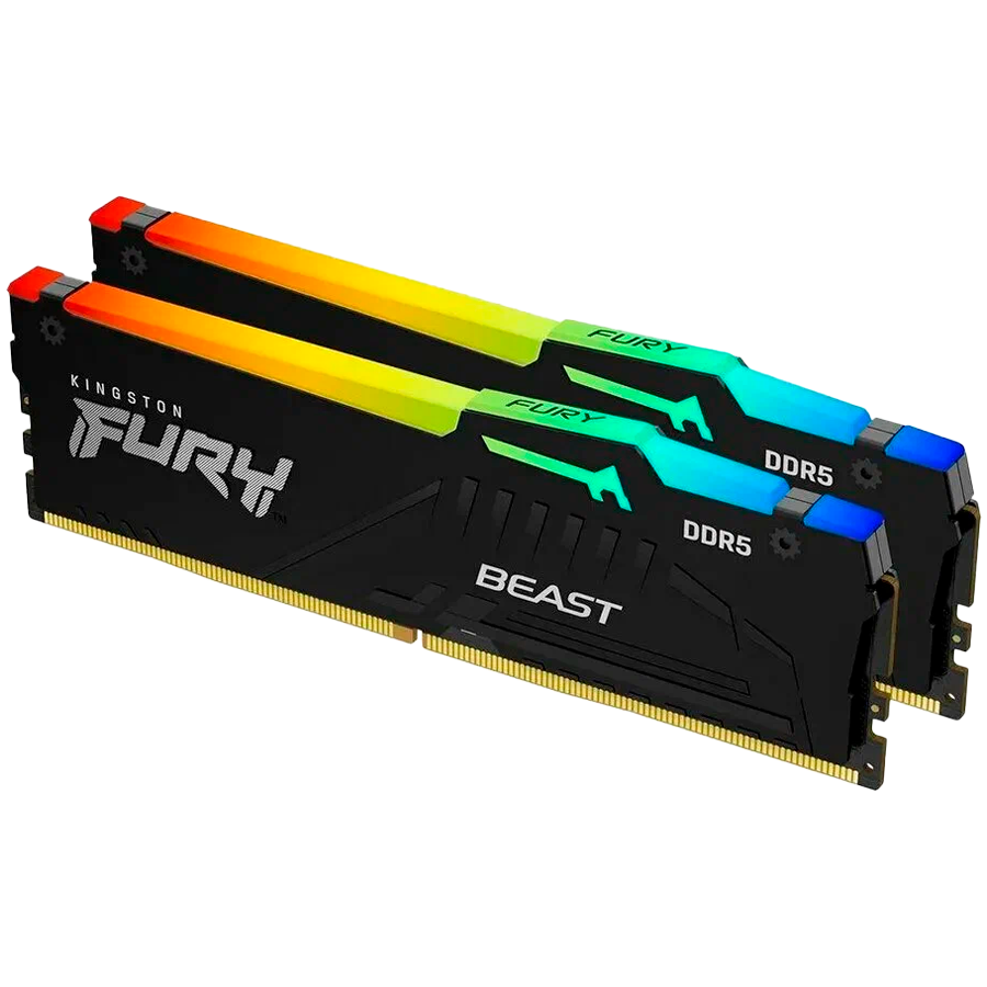 RAM Memorija KINGSTON FURY Beast White RGB (DDR5, 16GB (2x8GB), 5200MHz, CL40)-0