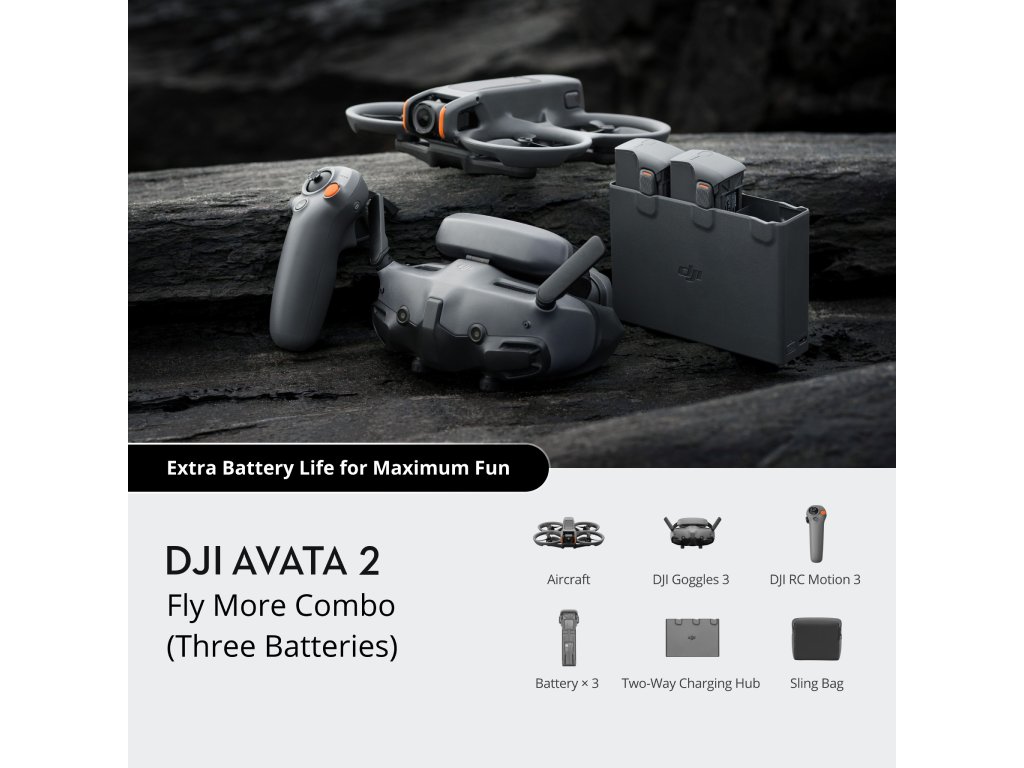 Dron DJI Avata 2 Fly More Combo (4K kamera, 3-axis gimbal, FPV, tri baterije)-4