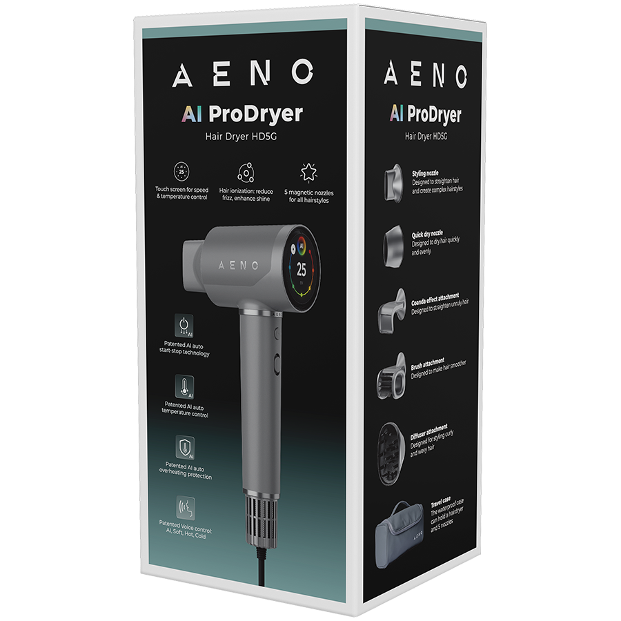 Sušilo za kosu AENO AHD0005G (1500W, kontrola glasom, ionizator, infracrvena njega, AI kontrola)-10