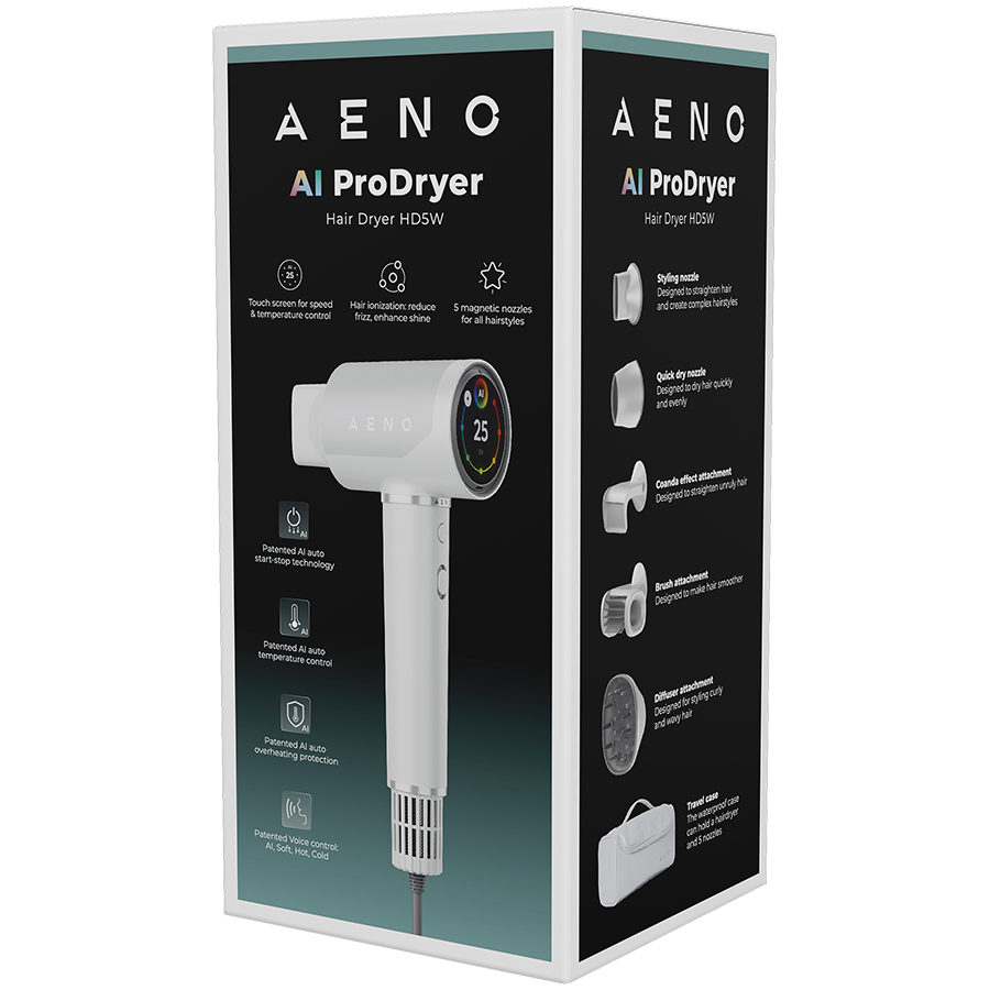 Sušilo za kosu AENO AHD0005W (1500W, kontrola glasom, ionizator, LCD dodirni ekran, infracrvena njega, AI kontrola)-10