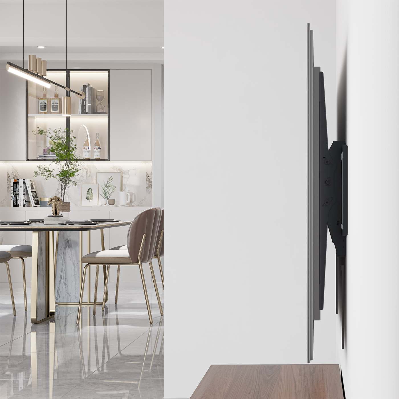 Manhattan TV nosač zidni 60"-120" do 120kg, crni-8