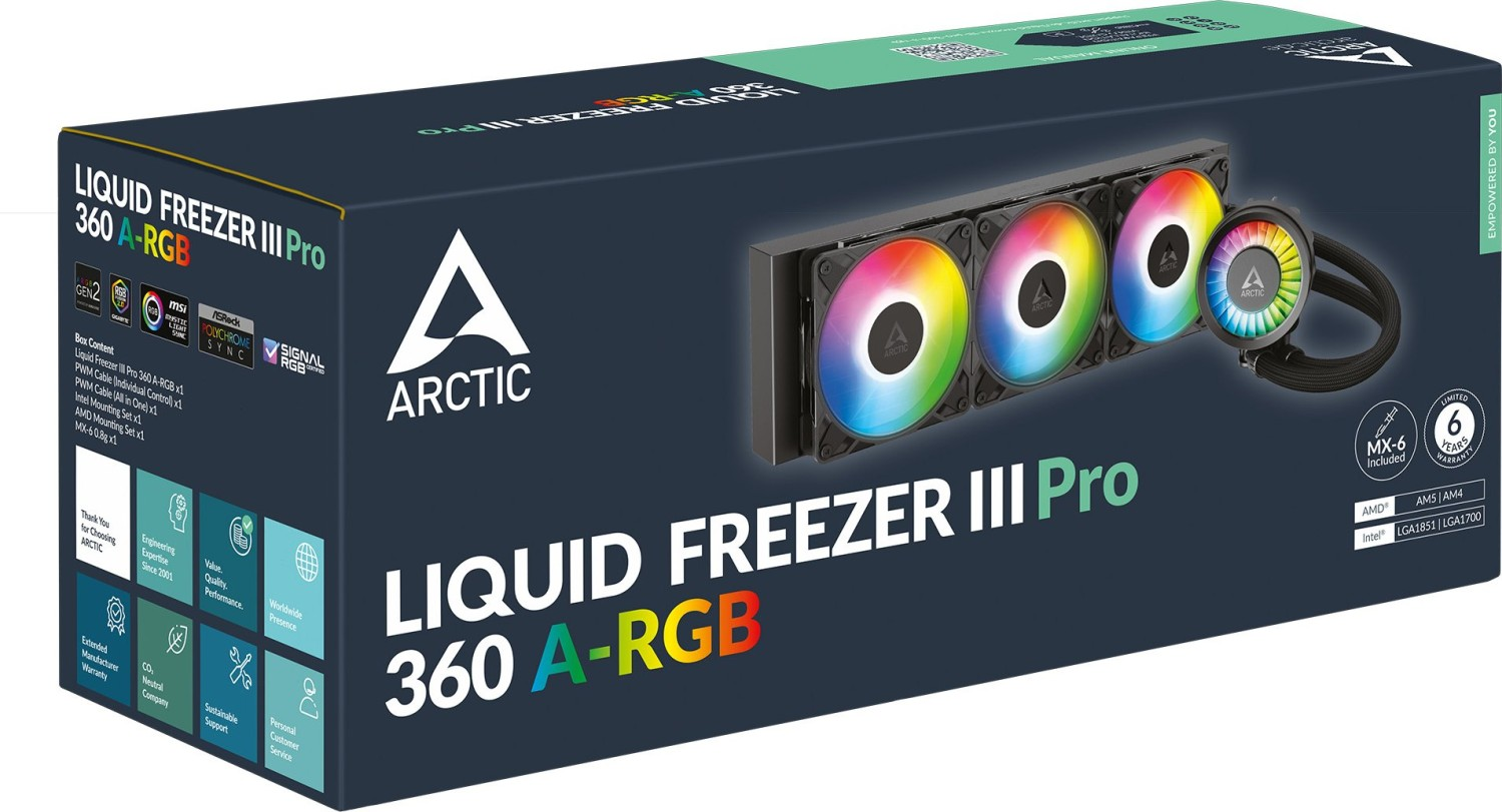 Hladnjak ARCTIC Arctic Liquid Freezer III Pro 360mm (kompatibilnost Intel LGA1851, LGA1700, AM5, AM4)-6