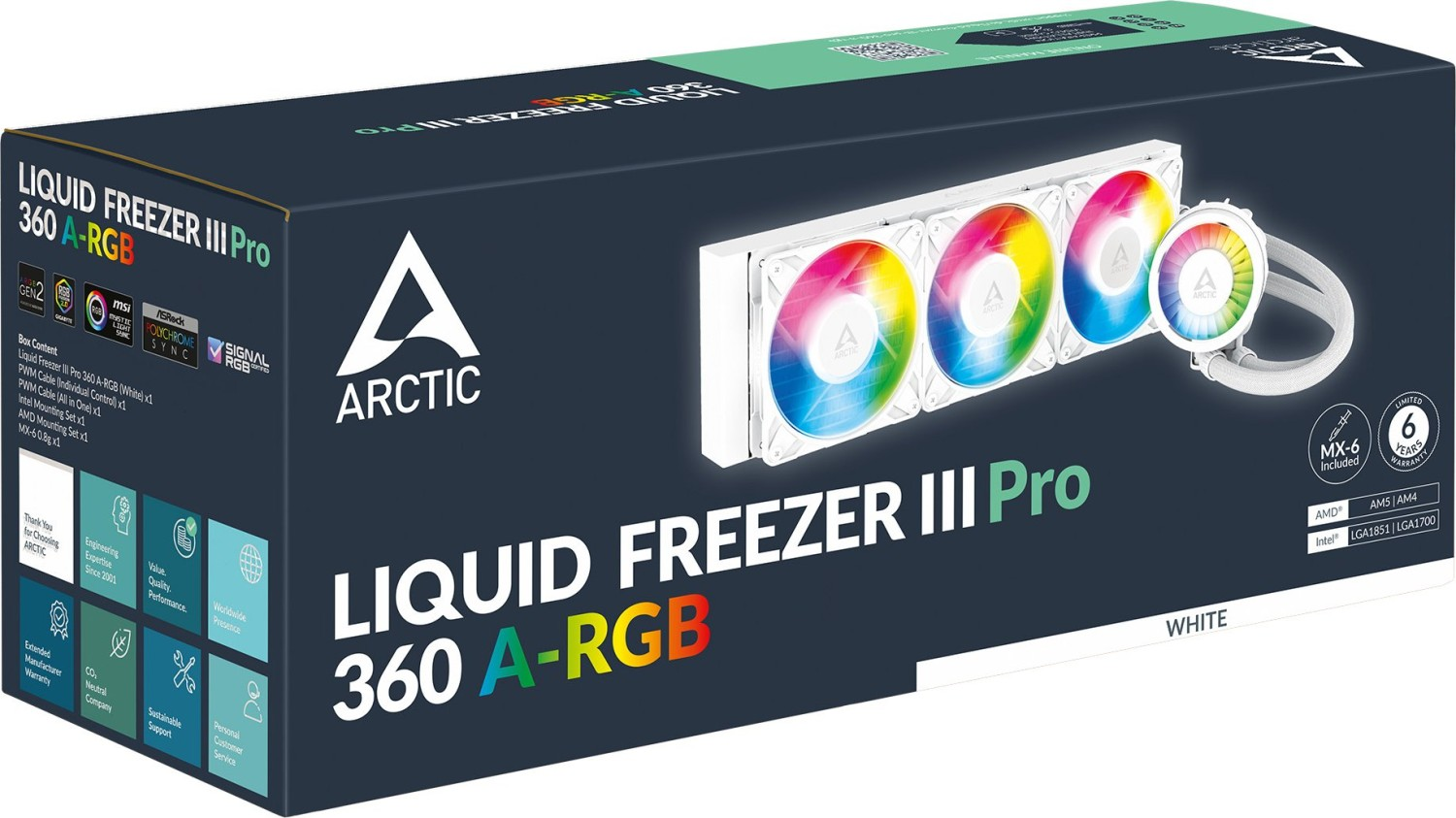 Vodeno hlađenje ARCTIC Liquid Freezer III Pro 360mm A-RGB (Intel/AMD kompatibilnost, 800-2800 rpm, 12x A-RGB GEN2 LED, 3x P12 PRO A-RGB ventilator)-6