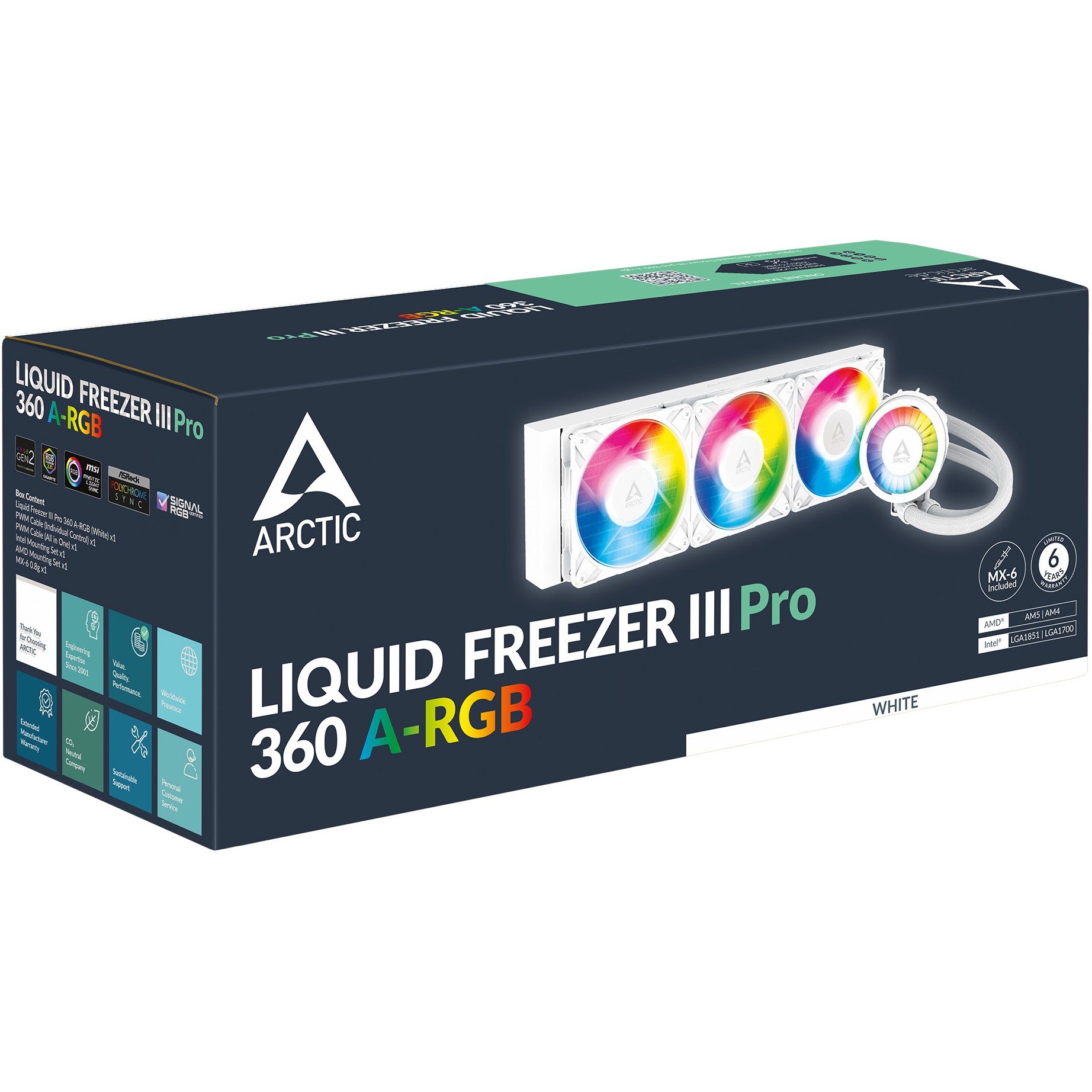 Vodeno hlađenje ARCTIC Liquid Freezer III Pro 360mm A-RGB (Intel/AMD kompatibilnost, 800-2800 rpm, 12x A-RGB GEN2 LED, 3x P12 PRO A-RGB ventilator)-18