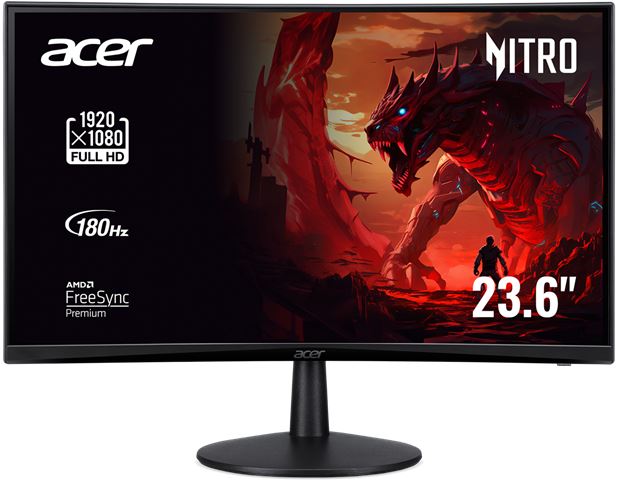 Gaming Monitor ACER Nitro ED240Q S3 (23.6" VA, Full HD, 180Hz, 1ms, 1500R zakrivljeni)-0